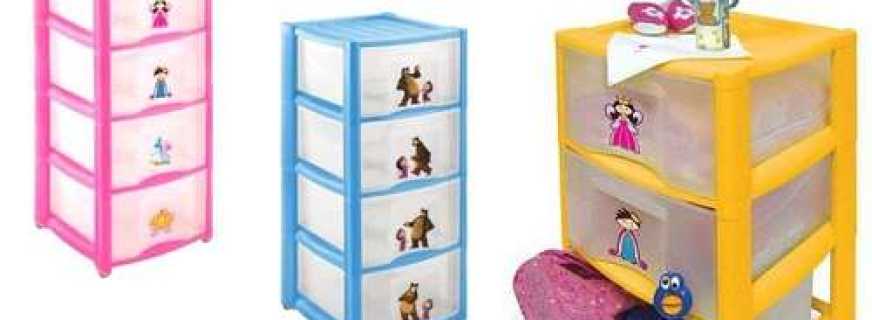 Options pour commodes pour enfants en plastique, caractéristiques de sélection