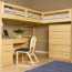 Variété de lits superposés avec une table et une armoire spacieuse