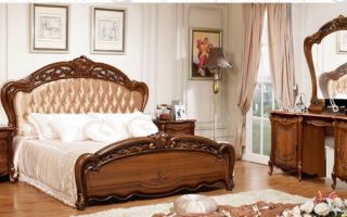 Le choix des meubles dans la chambre dans un style classique, les principales options
