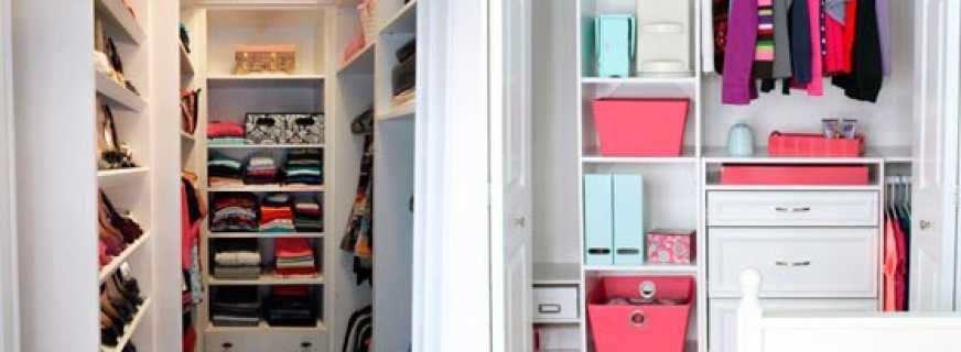 Règles pour la conception d'un dressing sur 2 m², exemples de photos