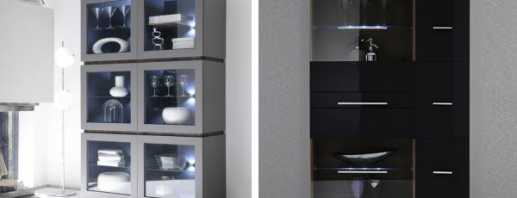 Comment choisir une armoire pour le salon dans un style moderne, une sélection de photos