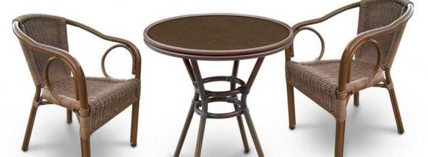 Options de meubles dans un café d'été et recommandations de sélection