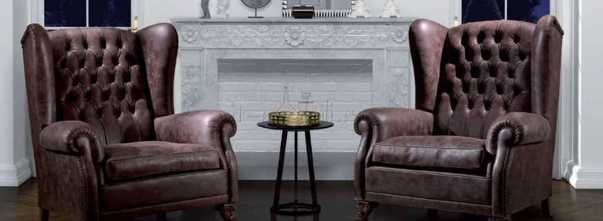 Chaises de cheminée anglaises en combinaison avec divers styles d'intérieur