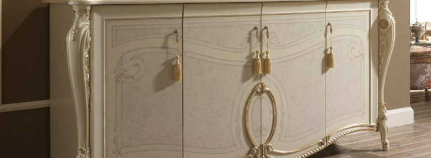 Modèles existants de commodes de style classique, règles de sélection