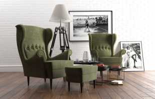 Construction et design de la chaise Ikea Strandmon, combinaison avec l'intérieur