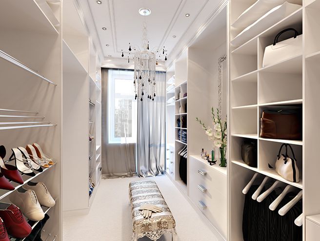 Dressing avec un passage au milieu