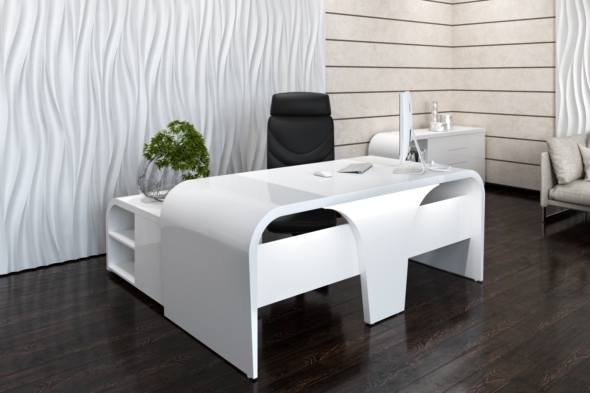Mobilier blanc pour la tête