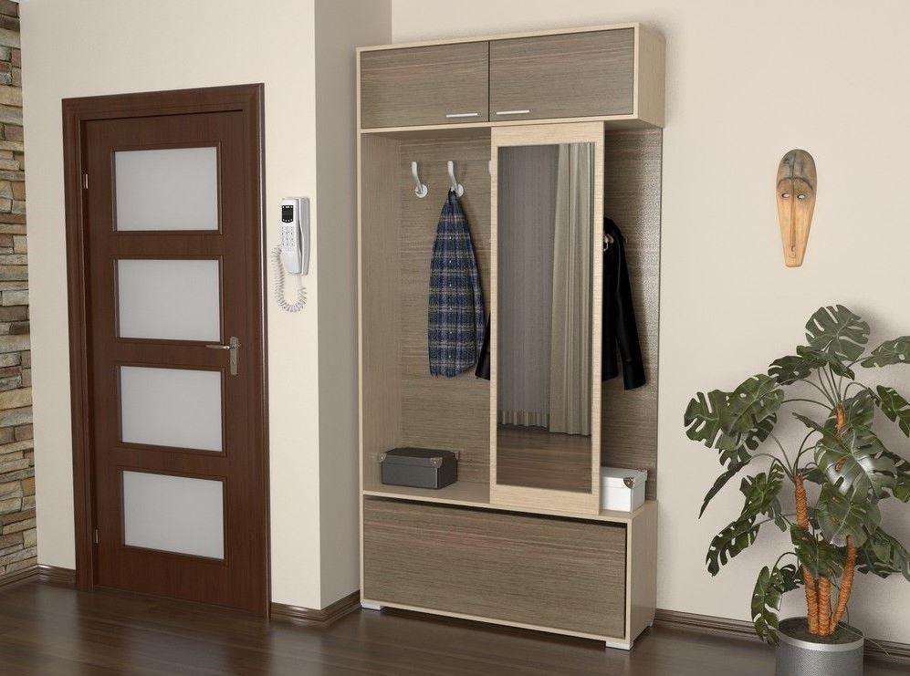 Mobilier beige pour un petit couloir