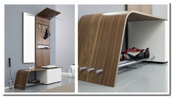 Meubles en bois pour un petit couloir