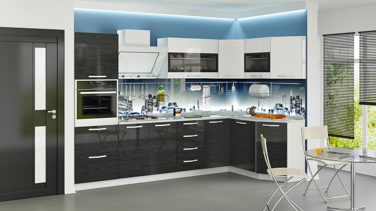 Meubles de cuisine modulaires brillants