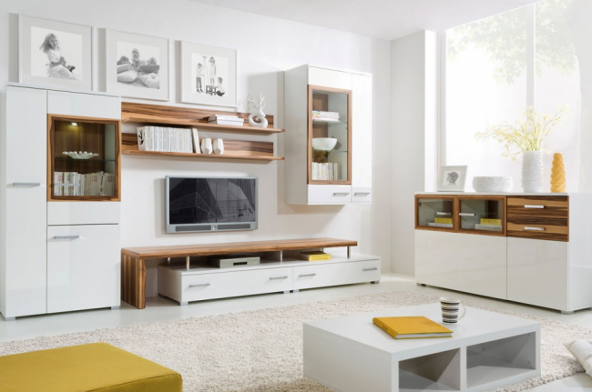 Salon avec de beaux meubles dans un design moderne
