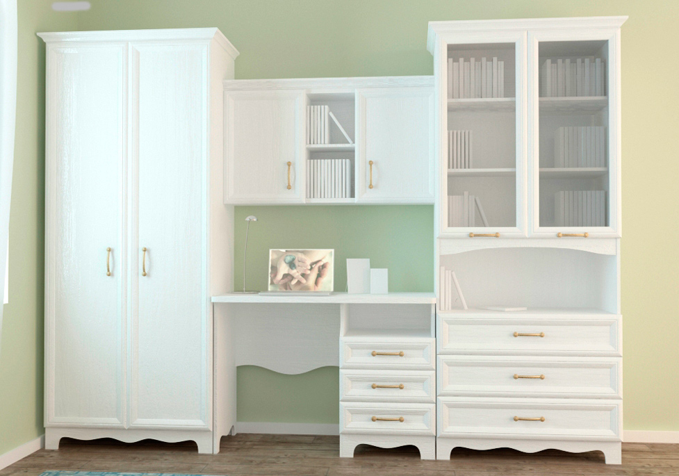 Mobilier blanc compact pour une pépinière