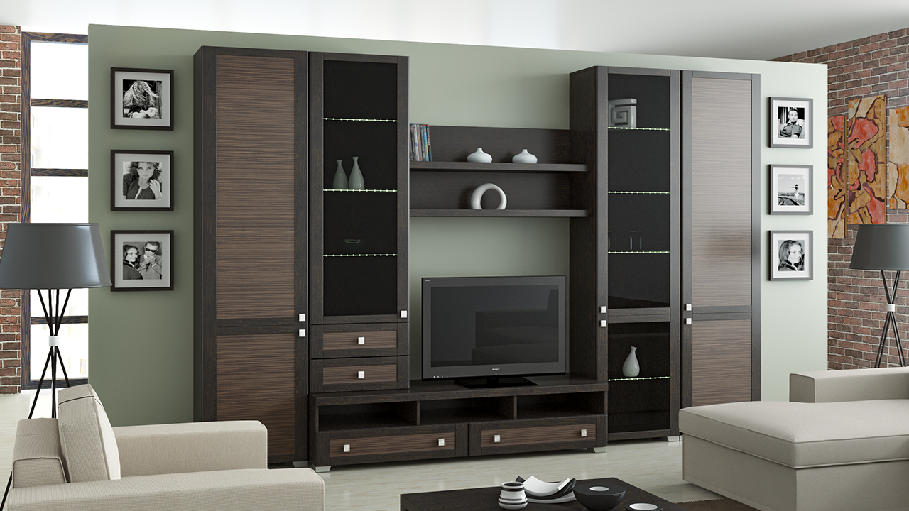 Meubles d'armoire marron pour le salon