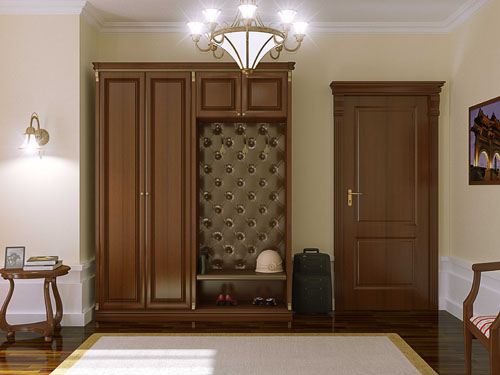 Meuble d'entrée marron style classique