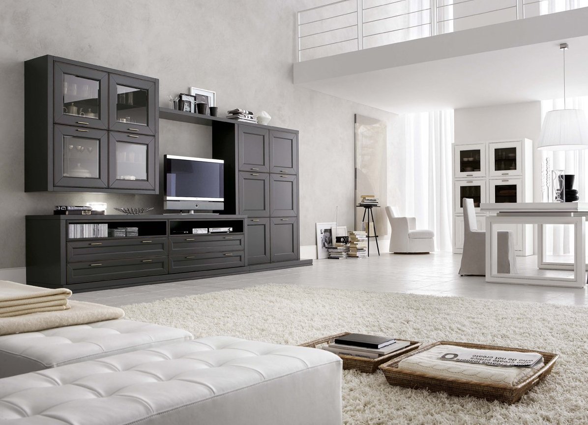 De beaux meubles dans un style moderne pour un salon spacieux