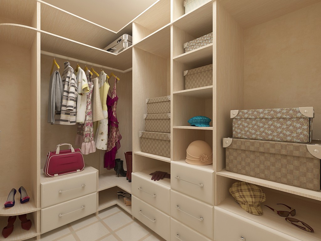 Petit dressing dans le garde-manger avec zonage