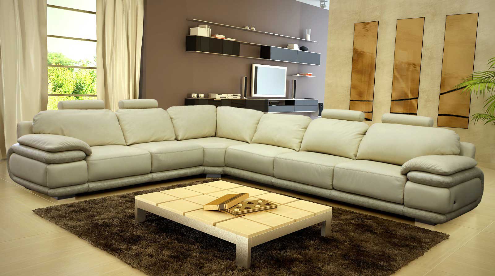 Meubles légers rembourrés dans le salon dans un beau design