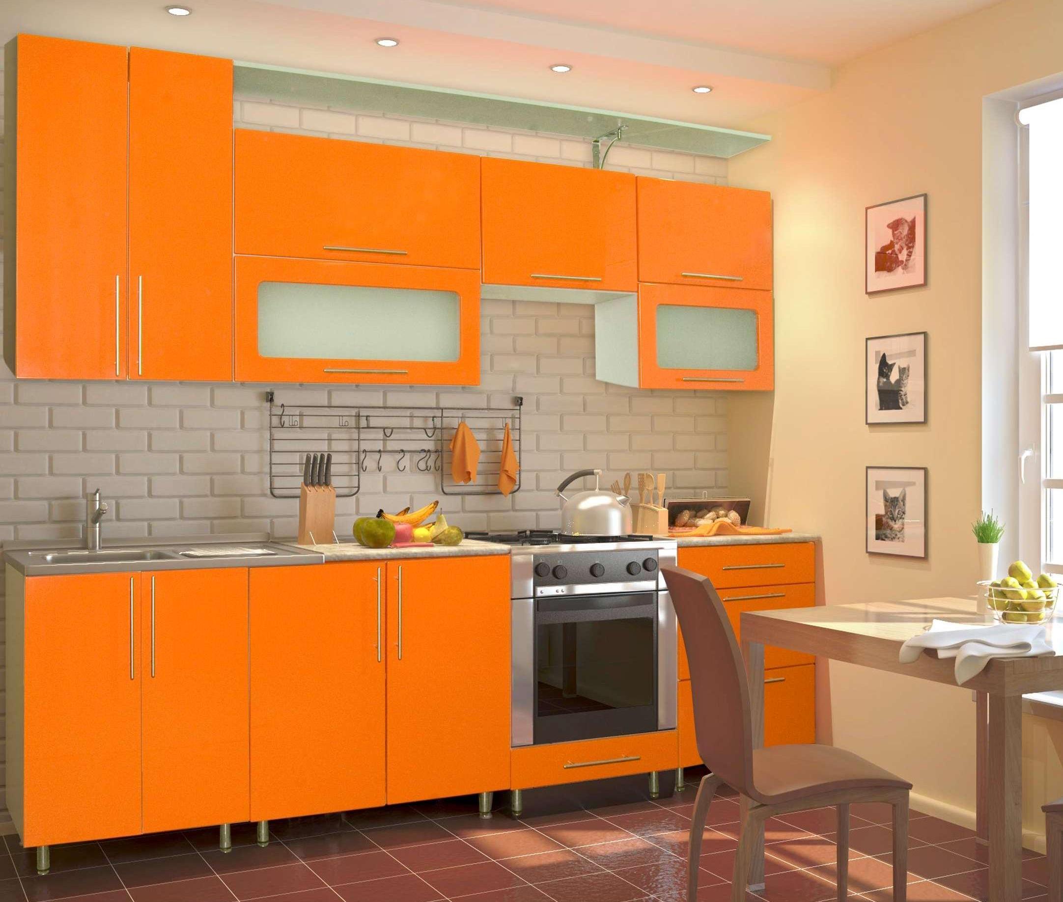 Meuble d'armoire orange pour la cuisine