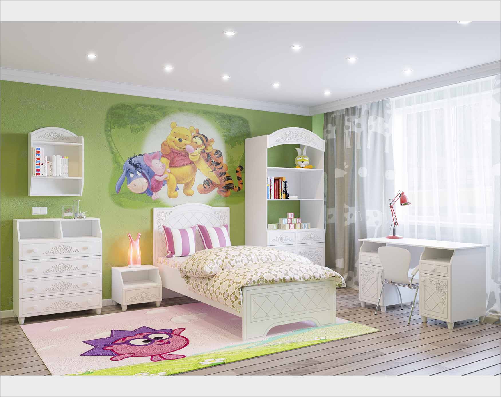Mobilier blanc pratique pour les enfants