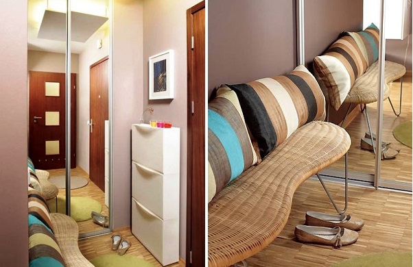Mobilier pratique dans un couloir étroit de la maison