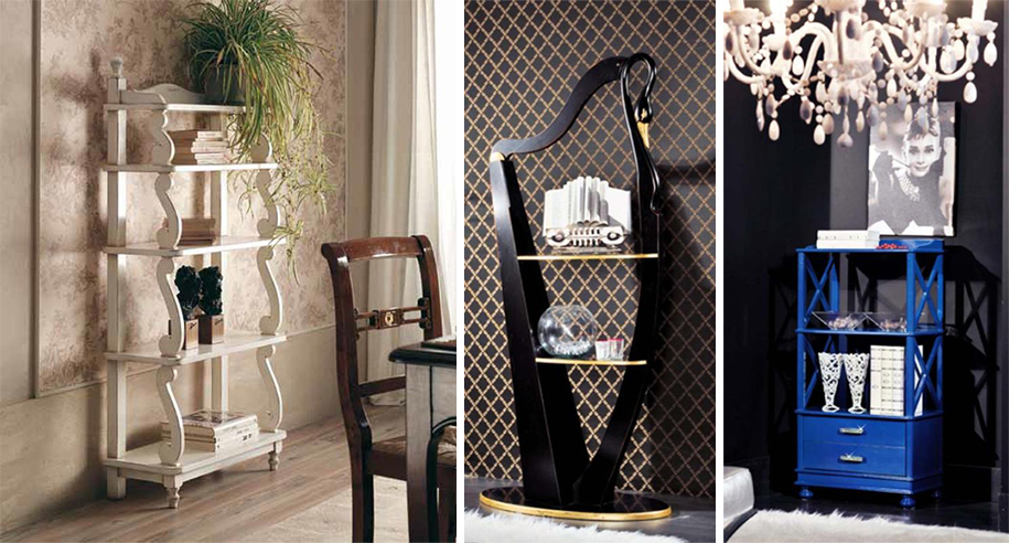 Différentes étagères pour le salon