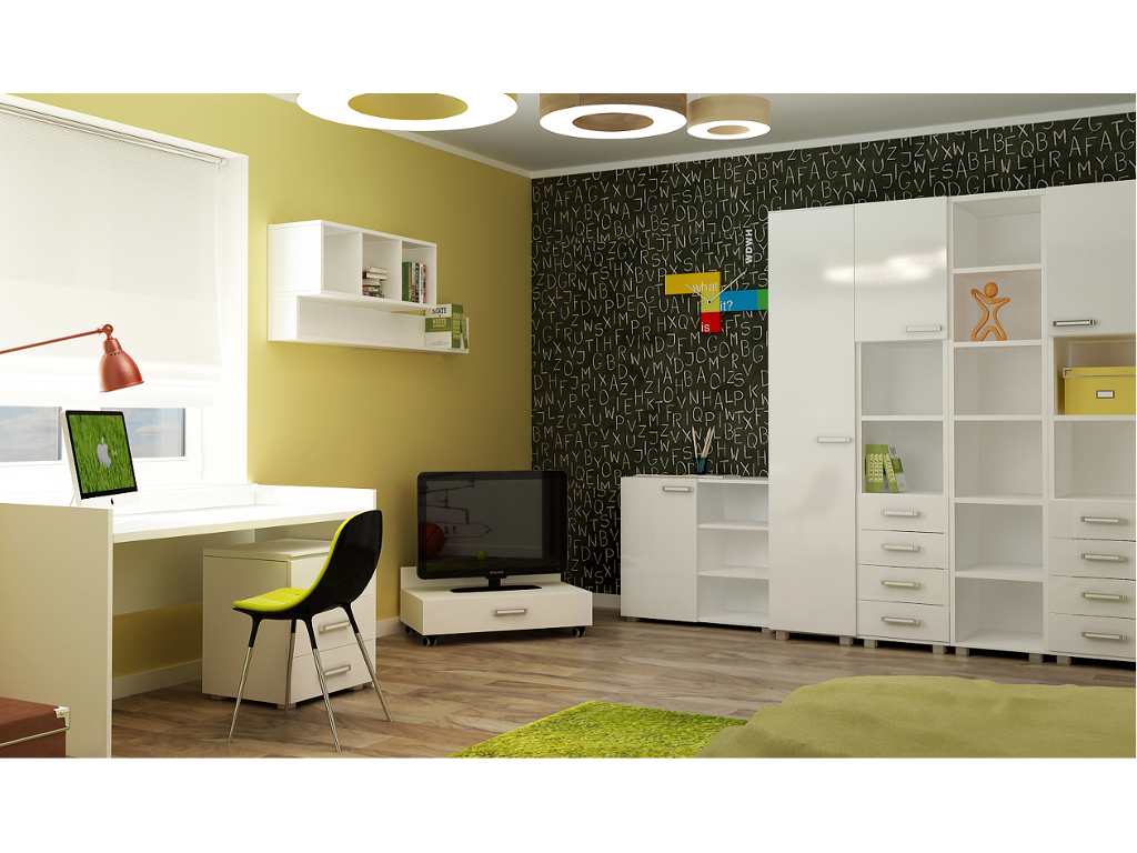 Mobilier blanc moderne pour les enfants