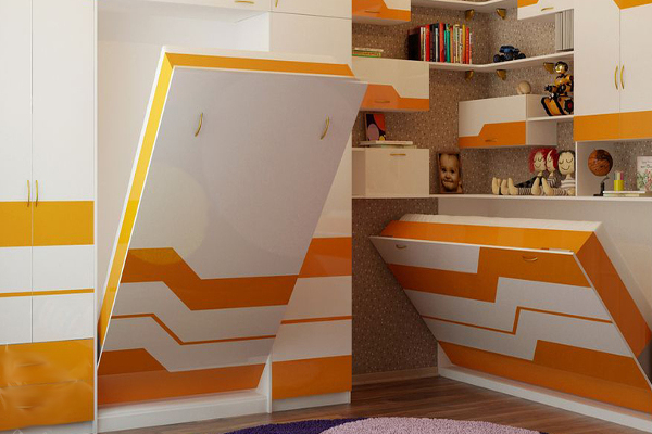 Mobilier modulaire moderne pour deux enfants