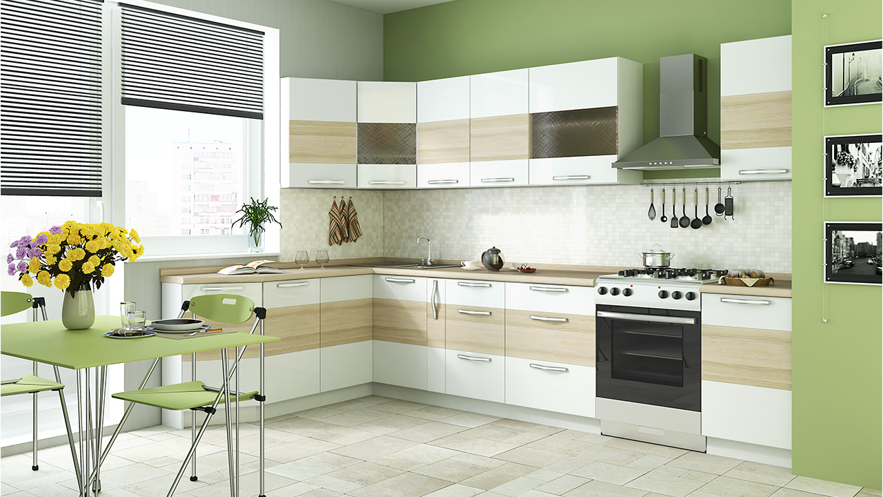 Meubles de cuisine modulaires lumineux