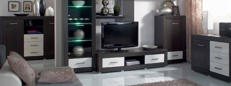 Meubles d'armoires sombres pour la décoration de salon