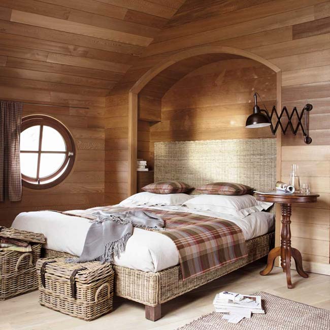 Meubles en osier dans la chambre