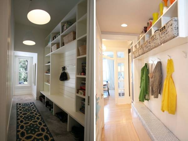 Mobilier confortable dans un couloir étroit de la maison