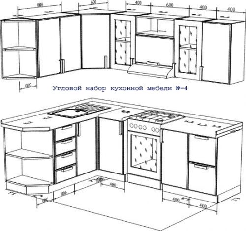 Ensemble de meubles d'angle avec dimensions
