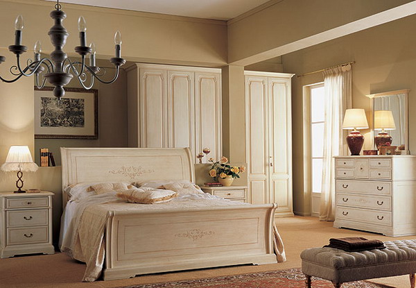 Mobilier de chambre blanc confortable
