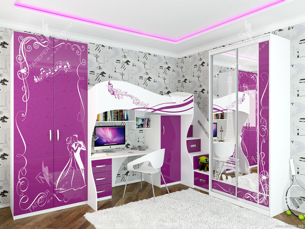 Meubles lumineux pour une adolescente