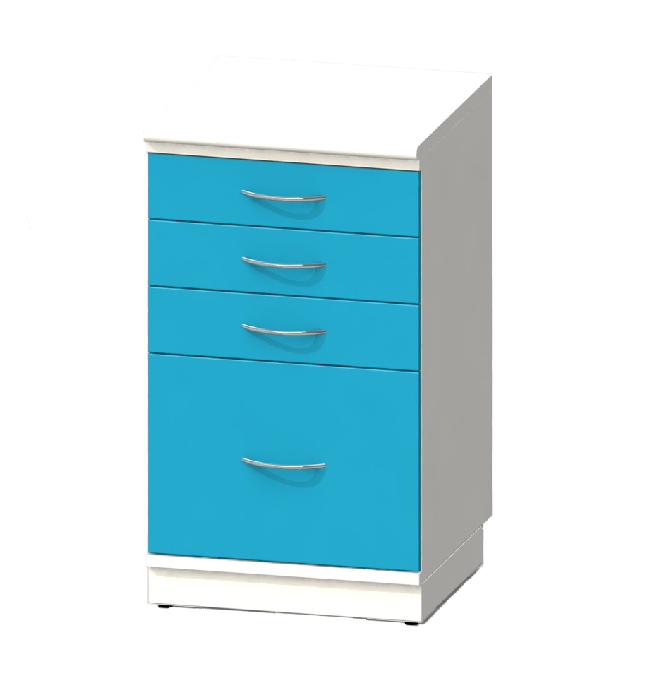 Piédestal blanc et bleu