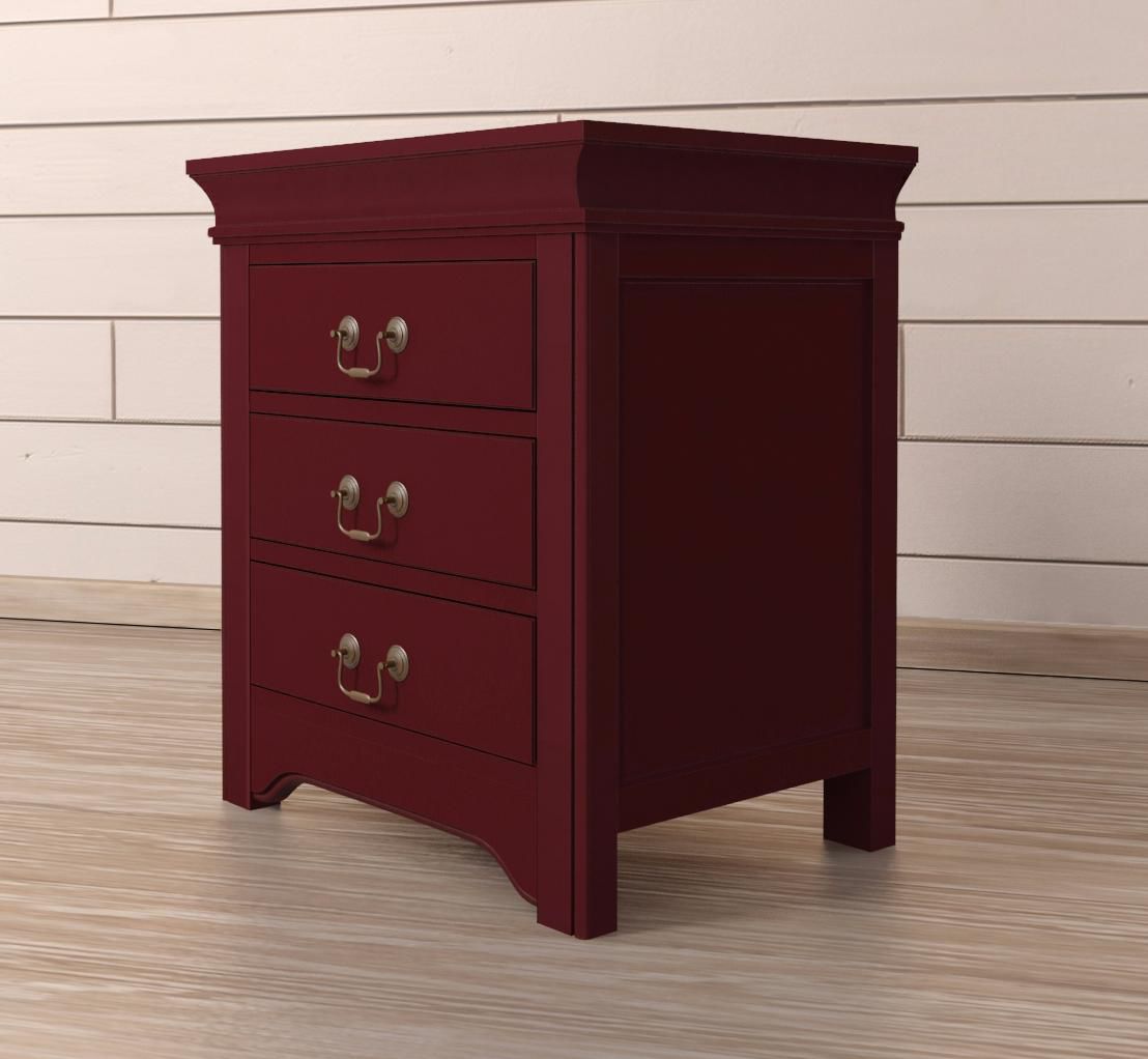 Table de nuit en bois avec tiroirs