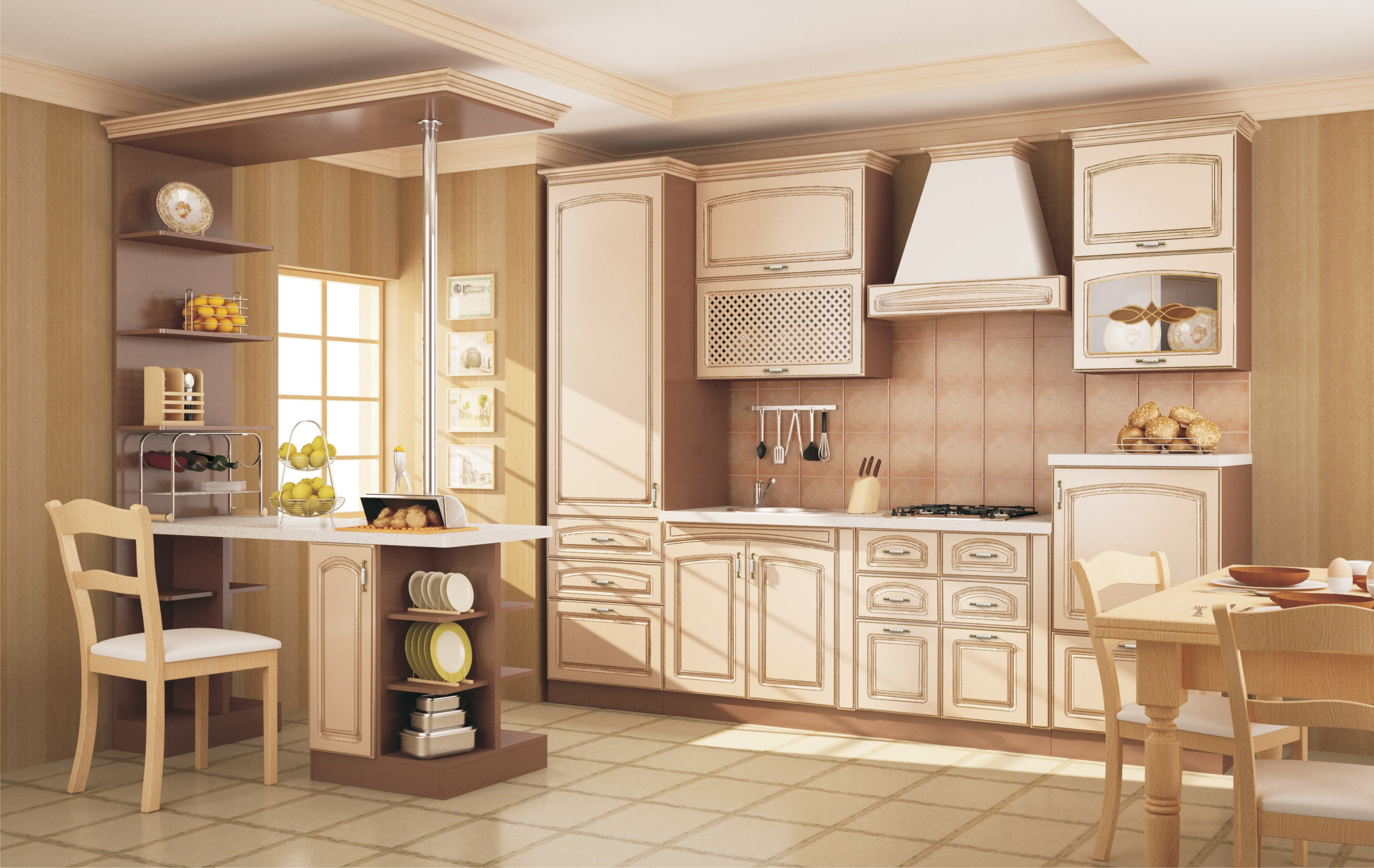 Cuisine aux couleurs vives.