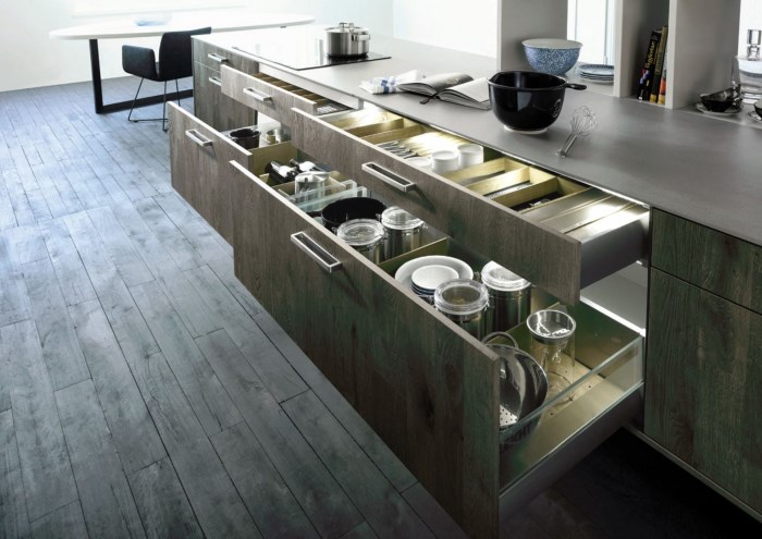 Table de cuisine avec tiroirs