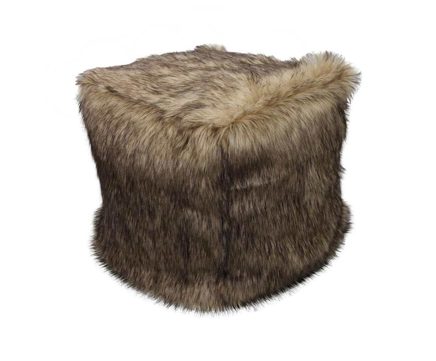 Pouf en fausse fourrure