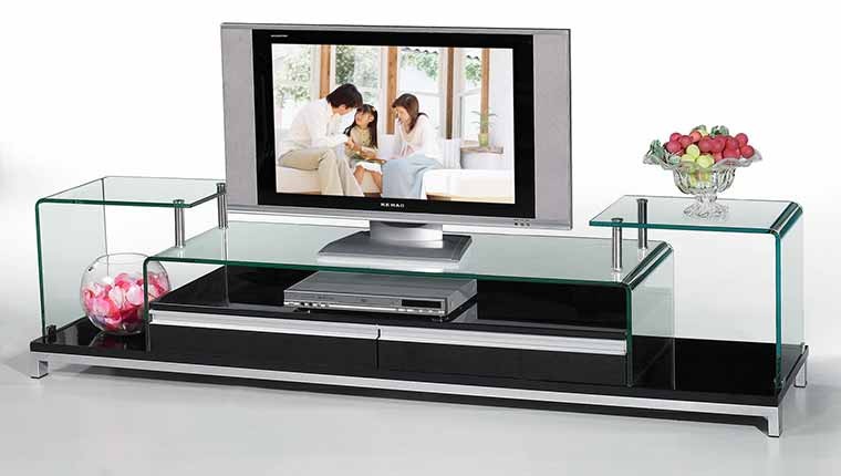 Armoire en verre pour équipement TV