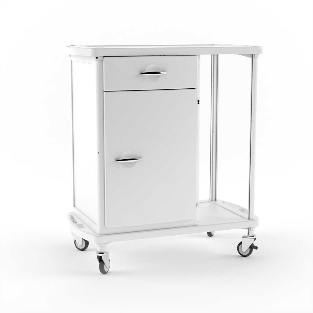 Petite table le chariot médical en polymère avec un trottoir