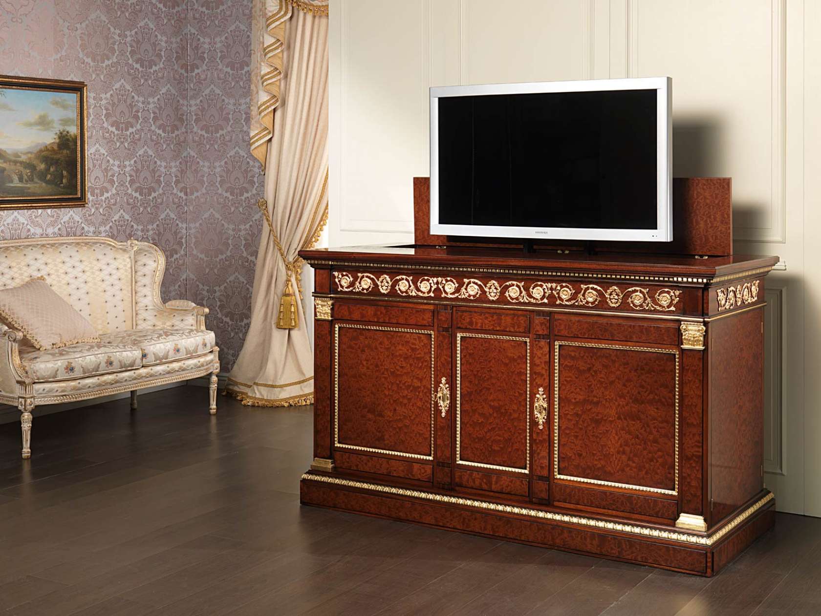 Meuble TV avec mécanisme de levage