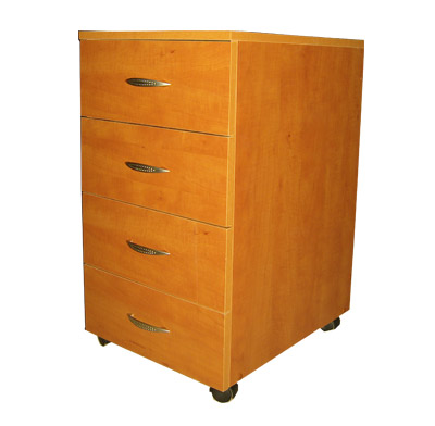 Armoire à roulettes avec 3 tiroirs sur guides à rouleaux