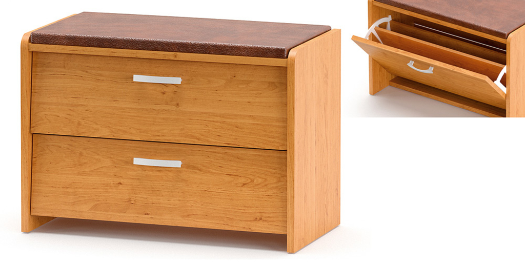 Meuble pouf en bois