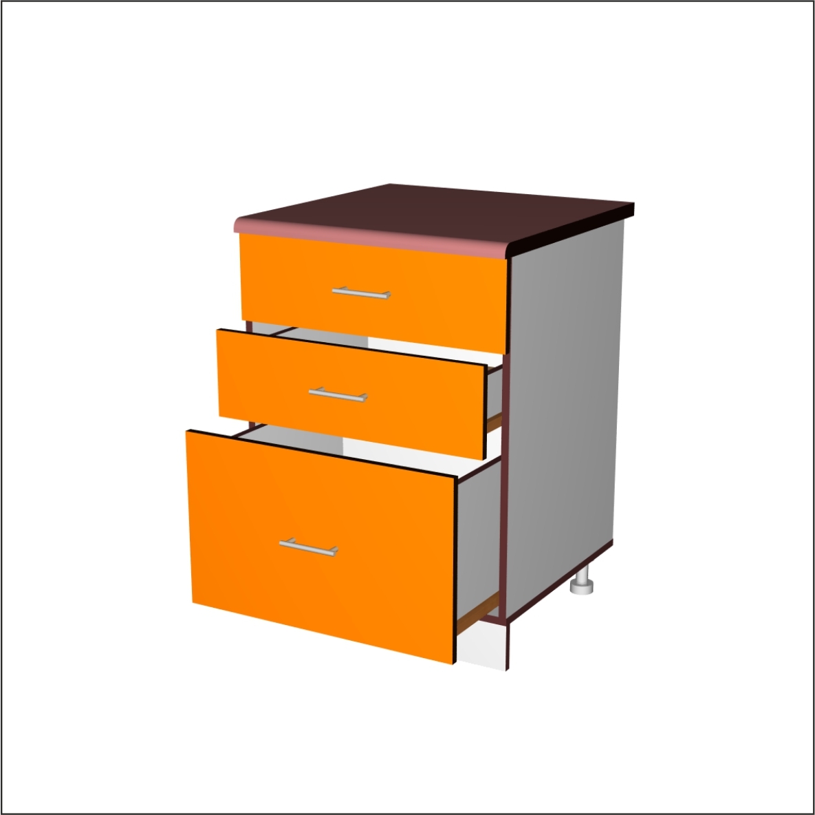 Table de chevet en orange