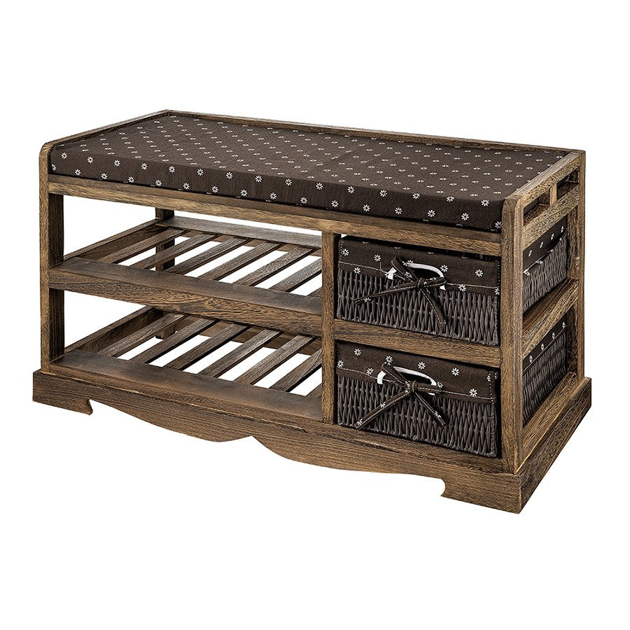 Armoire rembourrée pour chaussures avec assise rembourrée