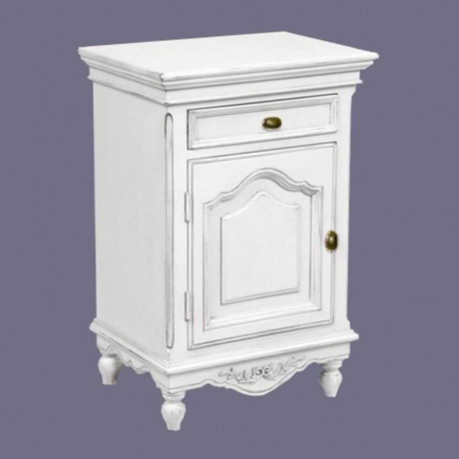 Table de chevet blanche avec porte