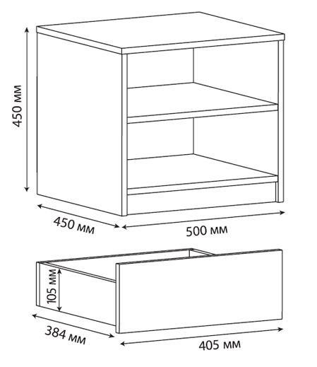 Tailles de table de chevet