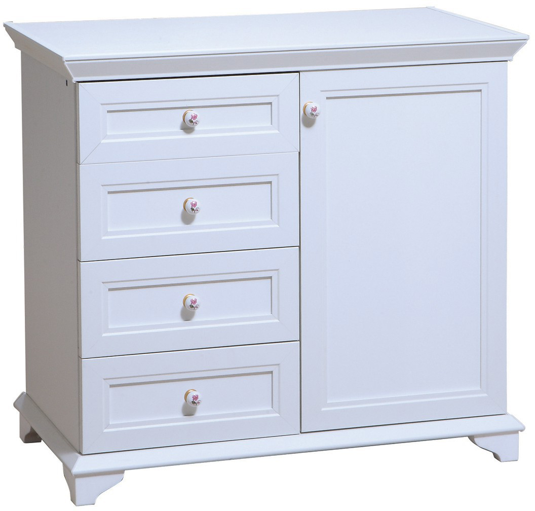 Commode en lin blanc