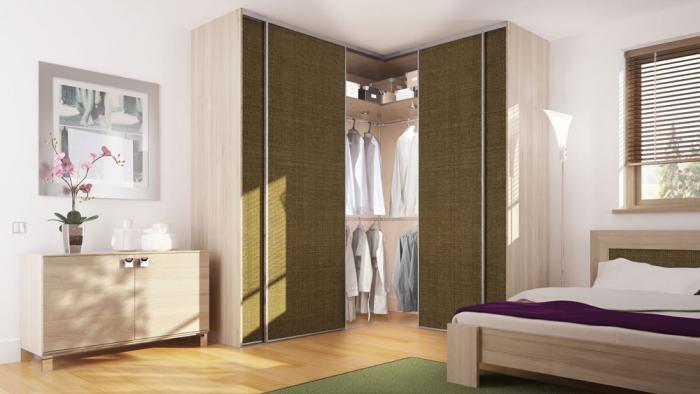 Disposition en L du mobilier de chambre